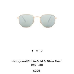 Ray-Ban- Hexagonal Flat Sunglasses in Polished Gold and Silver Flash
